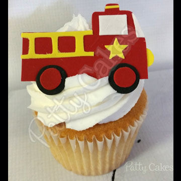 Decorated Cupcakes, Fire Truck Cupcakes 01