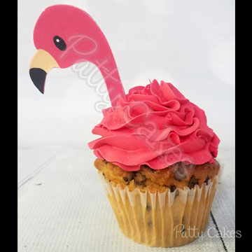 Decorated Cupcakes, Flamingo Cupcakes 01